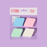 Спонжи для макияжа &laquo;Ромбы&raquo;, набор - 4 шт, 6,5 &times; 5 см, разноцветные