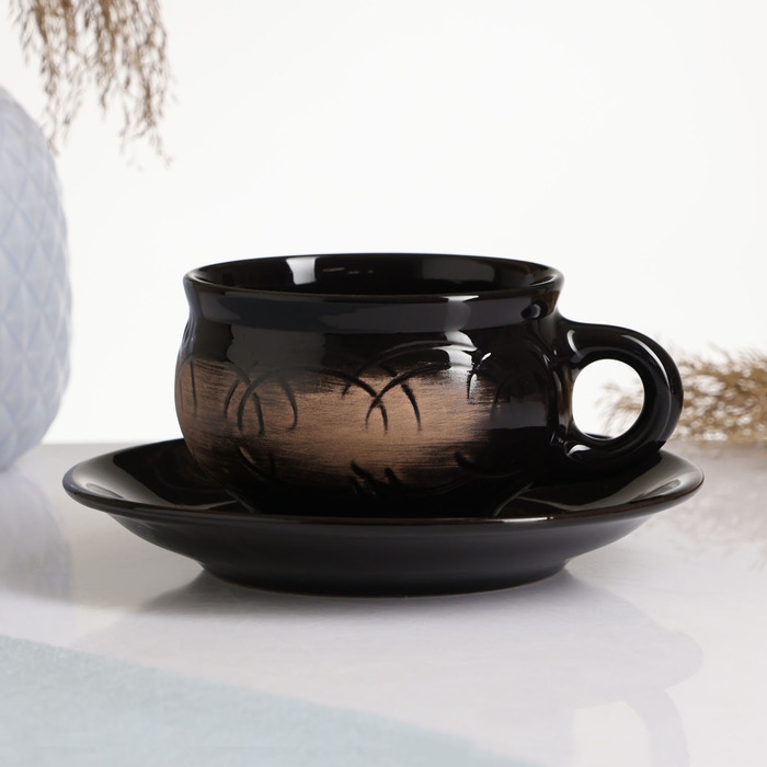 Чайная пара Чайная пара "Борисовская" 0,25л / 9х6см + блюдце 15см, старина