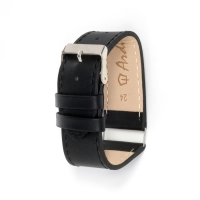 Ремешок для часов, 24 мм, запряжник 75 мм, горт 115 мм, натуральная кожа, черный Ремешок для часов, 24 мм, запряжник 75 мм, горт 115 мм, натуральная кожа, черный