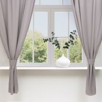 Шторы для кухни Этель ECO, цвет серый, 130 +/-6 х180 см - 2 шт, подхваты - 2 шт, 70% хл, 30% лён, 1 Шторы для кухни Этель ECO, цвет серый, 130 +/-6 х180 см - 2 шт, подхваты - 2 шт, 70% хл, 30% лён, 1