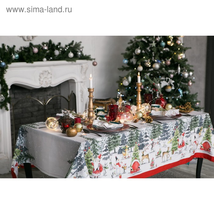 Скатерть "Этель" Праздник в лесу 147х220 см с ГМВО,100% хл,саржа 190гр/м2