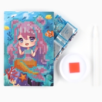 Алмазная мозаика для детей со светящимися стразами &laquo;Милая русалка&raquo;, 10 х 15 см, набор для творчества