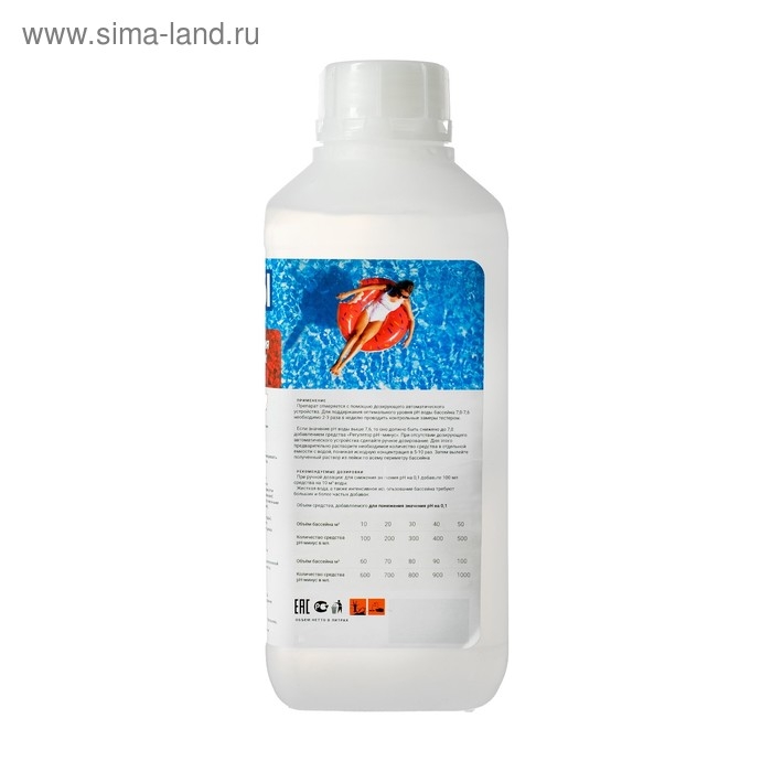 Средство для понижения уровня ph Средство для понижения уровня ph "Супер-Пул", минус, 1 л