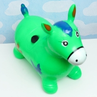 Игрушка - прыгун детская "Лошадка" резиновая надувная, 49х24см, зеленая Игрушка - прыгун детская "Лошадка" резиновая надувная, 49х24см, зеленая