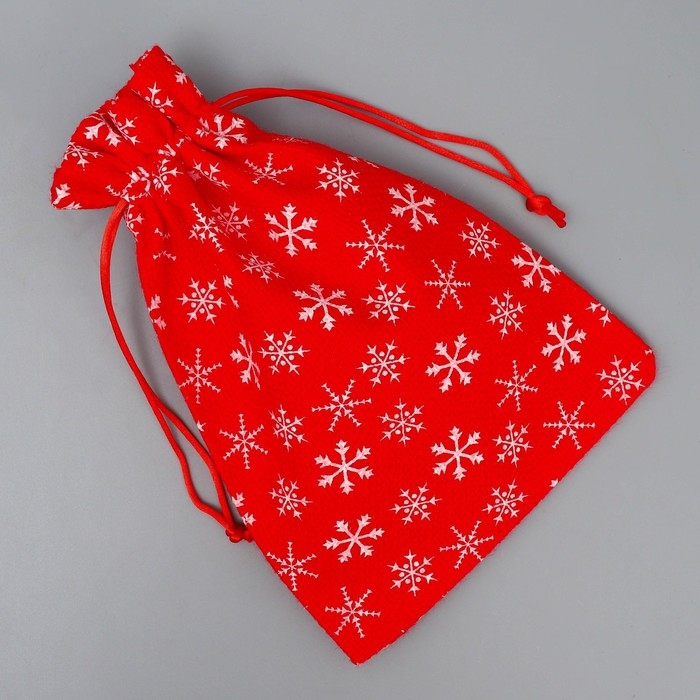 Мешочек подарочный холща &laquo;Парад снежинок&raquo;, 16 х 24 см +/- 1.5 см, Новый год