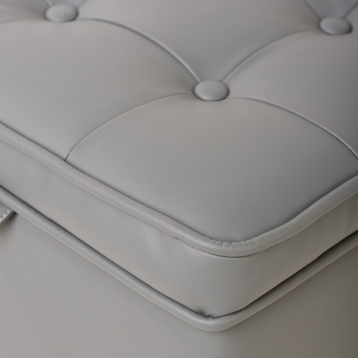 Пуф Эби, 400х400х420, Кожзам серый