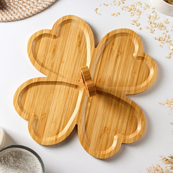 Менажница Доляна &laquo;Цветок&raquo;, 29&times;29 см, бамбук