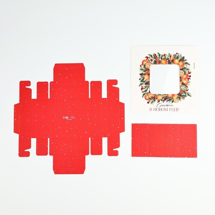 Коробка под 4 конфеты «Зимняя ботаника», 10.5 х 10.5 х 3.5 см, Новый год Коробка под 4 конфеты «Зимняя ботаника», 10.5 х 10.5 х 3.5 см, Новый год