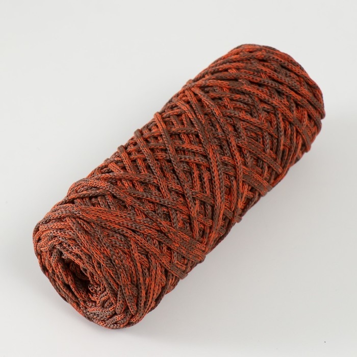 Шнур для вязания 35% хлопок,65%  полипропилен 3 мм 85м/160&plusmn;10 гр (Рябина/шоколад)