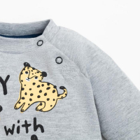 Комплект: джемпер и брюки Крошка Я &laquo;Леопарды&raquo;, цвет серый/синий, рост 68-74 см