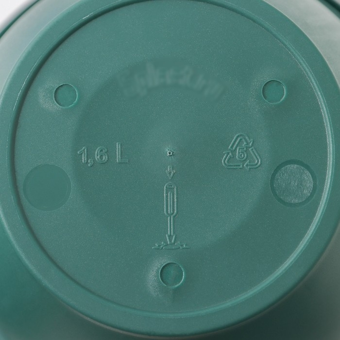 Горшок для цветов с поддоном &laquo;Антик&raquo;, 1.6 л, d=17 см, пластиковый, цвет малахит