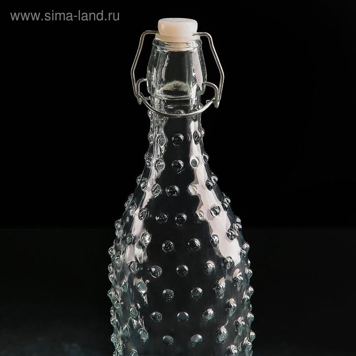 Бутылка стеклянная для соусов и масла с бугельным замком &laquo;Ризотто&raquo;, 1 л, 8&times;8&times;30 см