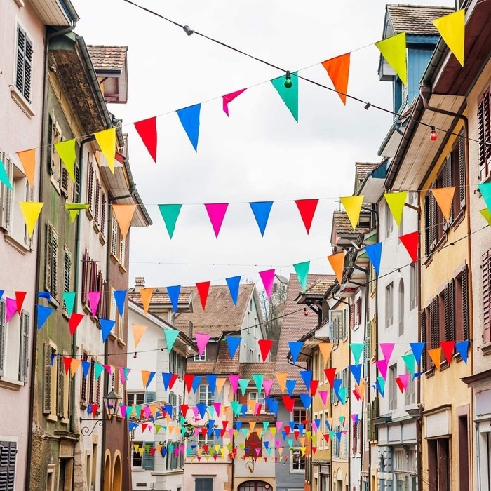 Флажки-гирлянда, l-50 м,(100 флагов), флажок 14 х 21 см