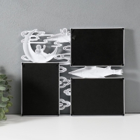 Фоторамка пластик на 3 фото 10х15 см "Космонавт на луне" белая 1,5х32,8х28 см