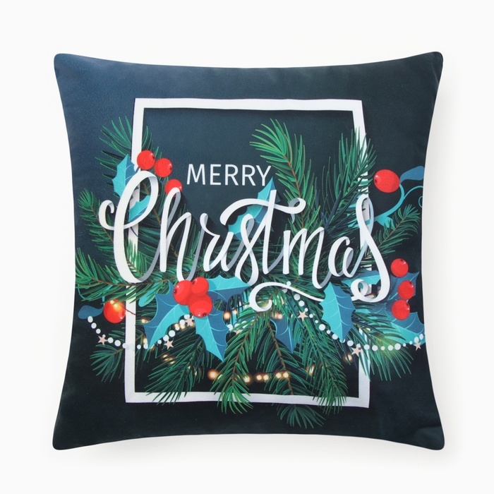 Новый год. Чехол на подушку Этель Новый год. Чехол на подушку Этель "Омела" 40х40см,100% п/э