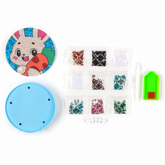 Ночник своими руками. Алмазная мозаика для детей с полным заполнением на ночнике &laquo;Зайка&raquo;, 15 х 15 см