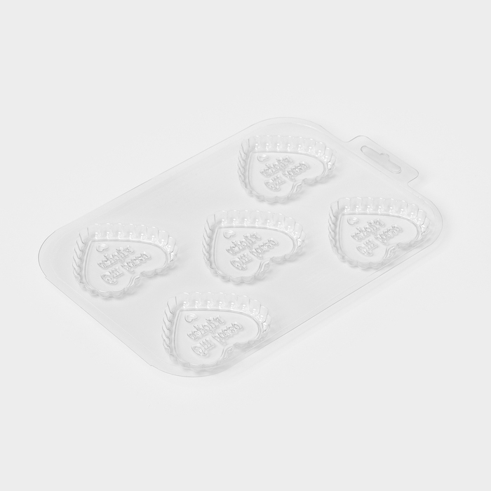 Форма для шоколада и конфет пластиковая &laquo;Сердечный порыв&raquo;, 6&times;6,8&times;0,77 см, цвет прозрачный