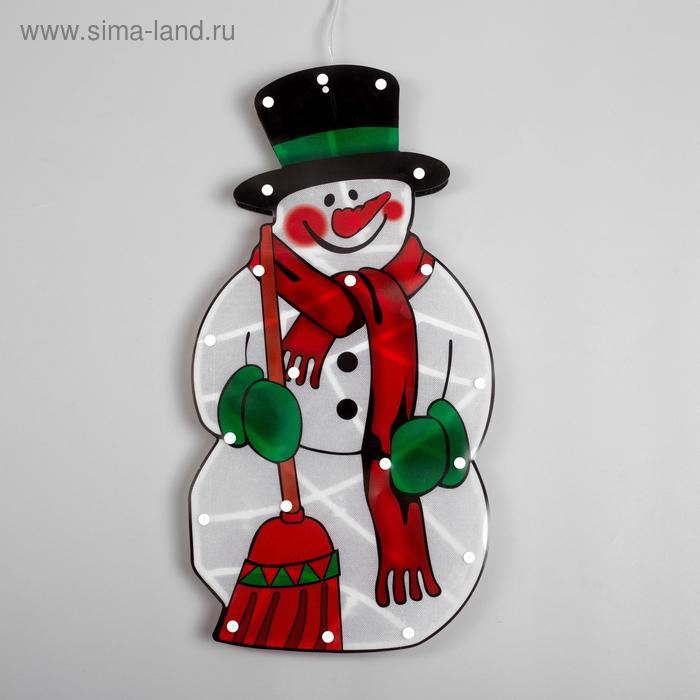 Светодиодная фигура &laquo;Снеговик&raquo; 23 &times; 43 см, пластик, 220 В, свечение мульти (RG/RB)