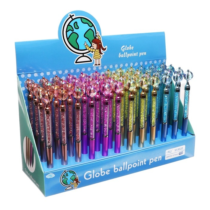 Ручка шариковая-прикол Calligrata "Глобус", микс