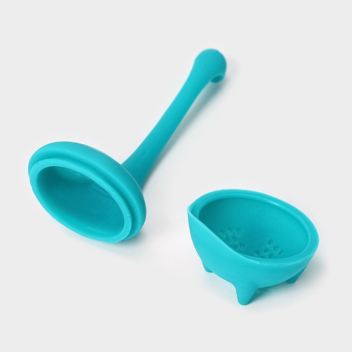 Ситечко для чая &laquo;Динозавр&raquo;, 14,5 см, цвет бирюзовый