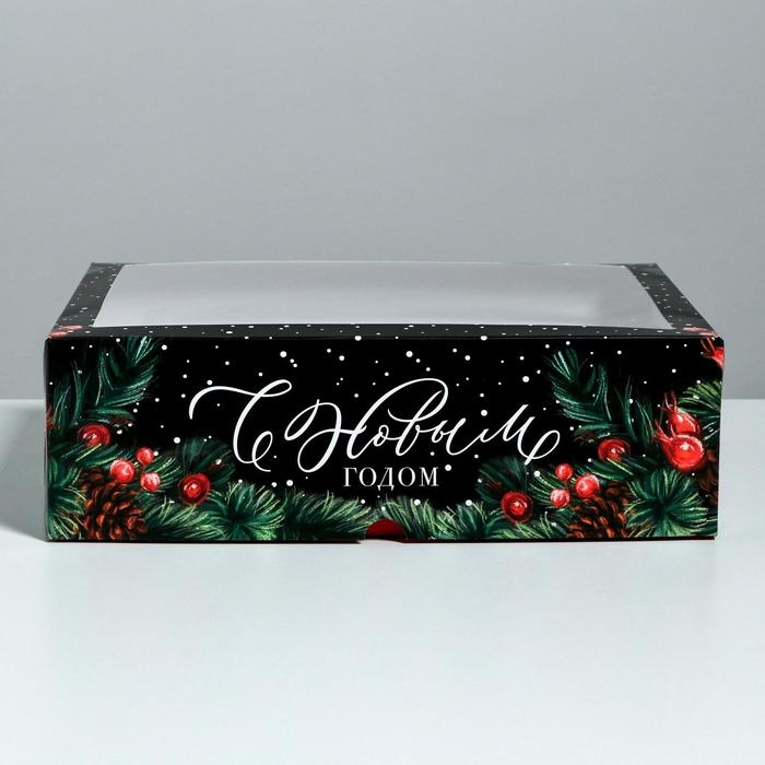 Коробка для капкейков &laquo;С Новым Годом&raquo; 25 х 33 х 10 см, Новый год