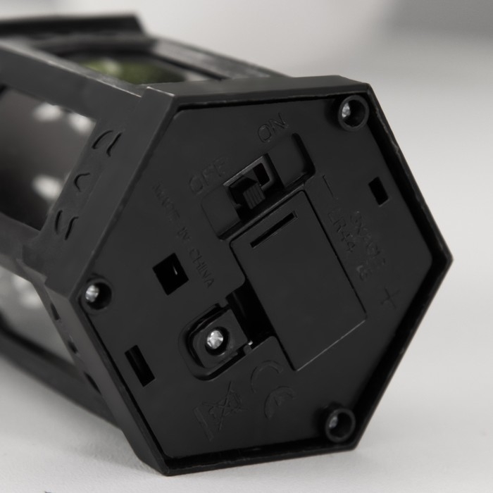 Ночник "Фонарь со свечей" LED от батареек 3хLR44 черный 6,3х5,5х11,5 см RISALUX