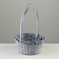 Набор корзин, 19х7,5х9,5/31 см, 22х9х11/34 см, 24х9х11,5/35 см, 3 шт, серые, бамбук Набор корзин, 19х7,5х9,5/31 см, 22х9х11/34 см, 24х9х11,5/35 см, 3 шт, серые, бамбук