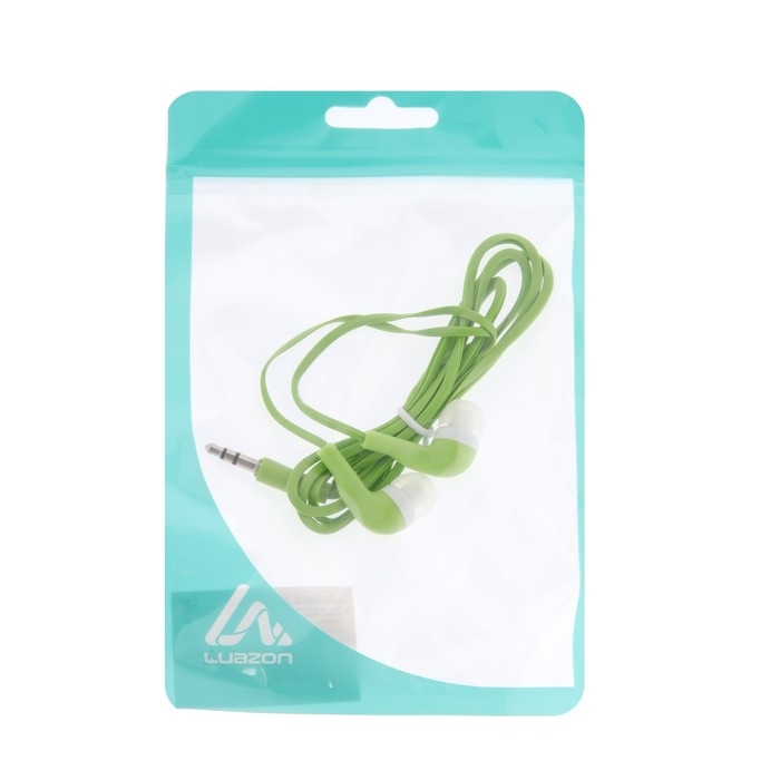 Наушники Luazon LN-2, вакуумные, плоский провод, МИКС Наушники Luazon LN-2, вакуумные, плоский провод, МИКС