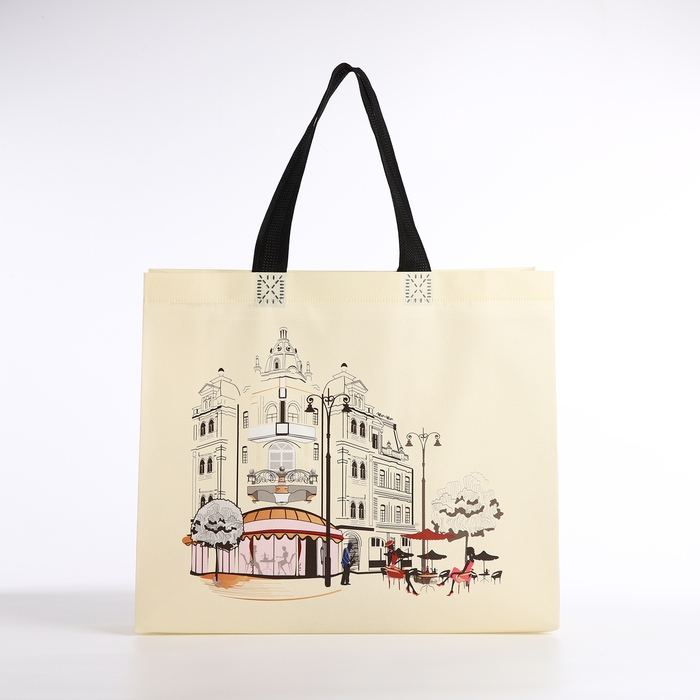 Сумка хозяйственная без застёжки, цвет бежевый