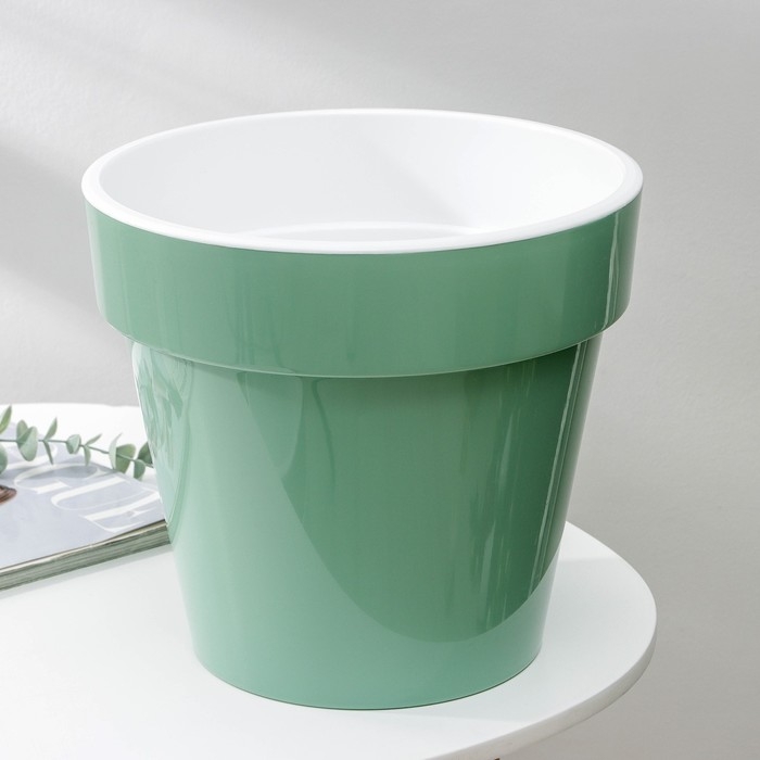 Кашпо для цветов со вставкой &laquo;Порто&raquo;, 9 л, цвет нефрит