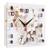 Часы настенные, интерьерные "Белые цветы" , бесшумные, 20 х 25 см, АА Часы настенные, интерьерные "Белые цветы" , бесшумные, 20 х 25 см, АА