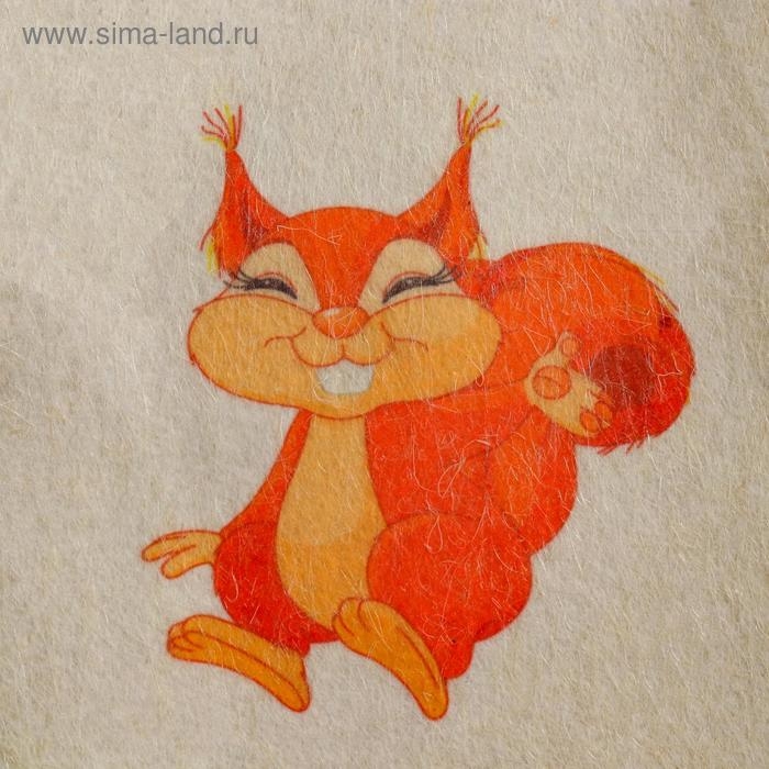 Шапка для бани детская Шапка для бани детская "Белочка" с принтом, белая