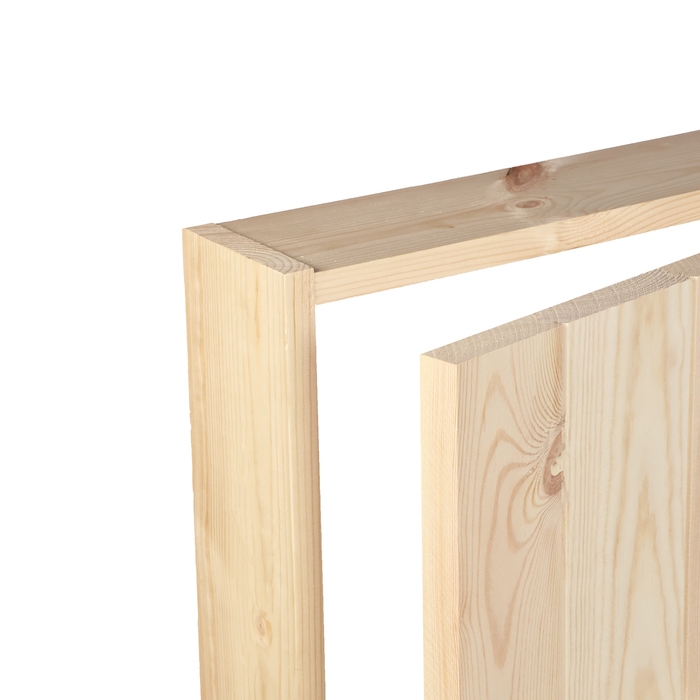 Дверной блок для бани, 180&times;80см, из сосны, на клиньях, массив, "Добропаровъ"