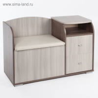 Диванчик с тумбой, 1000х355х670, Ясень шимо темный/Светлый Диванчик с тумбой, 1000х355х670, Ясень шимо темный/Светлый