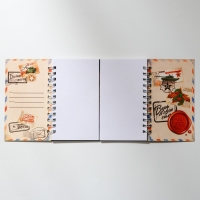 Двойной блокнот на гребне, мягкая обложка, размер 15х12см, 48 л &laquo;Почта&raquo;