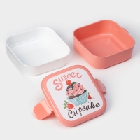 Контейнер для обеда «Капкейки», 2 отделения, 400 мл Контейнер для обеда «Капкейки», 2 отделения, 400 мл