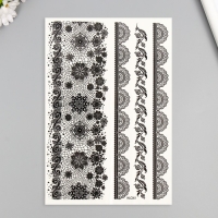 Татуировка на тело чёрная "Ажурные узоры" 25х15 см Татуировка на тело чёрная "Ажурные узоры" 25х15 см