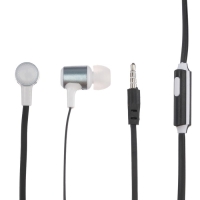 Наушники LuazON W-03, вакуумные, микрофон, плоский провод, черный Наушники LuazON W-03, вакуумные, микрофон, плоский провод, черный