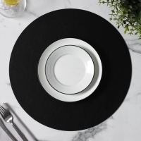 Салфетка сервировочная на стол &laquo;Тэм&raquo;, d=38 см, цвет чёрный