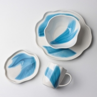 Тарелка керамическая неровный край &laquo;Разводы&raquo;, 17 см,