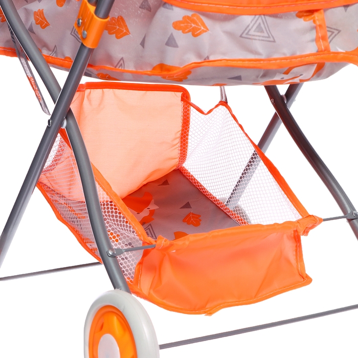 Коляска для кукол универсальная &laquo;Лисички&raquo;, металлический каркас, с сумкой