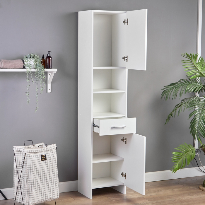 Пенал для ванной комнаты, белый, 40 х 33 х 185 см