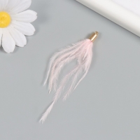 Декор для творчества перо "Кисть Страус" набор 2 шт  розовый 9х0,5 см