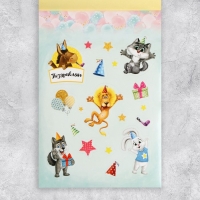 Наклейки детские, альбом 8 листов, &laquo;Милые зверушки&raquo;, 11 х 16 см