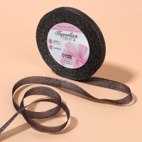 Лента парчовая, 10 мм, 23 &plusmn; 1 м, цвет чёрный №029