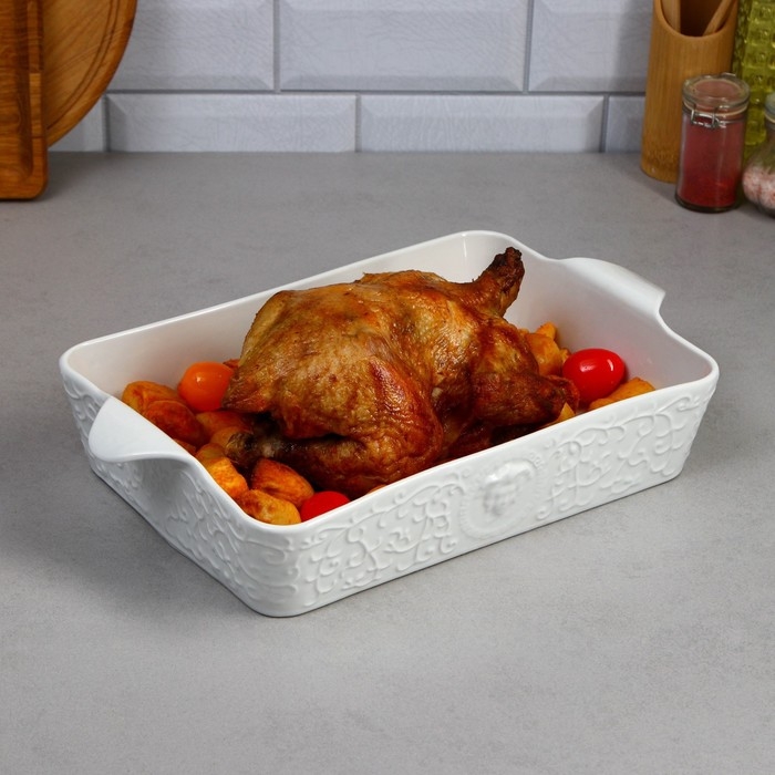 Форма для запекания Veronica, 3 л, белая, фарфор, Иран Форма для запекания Veronica, 3 л, белая, фарфор, Иран