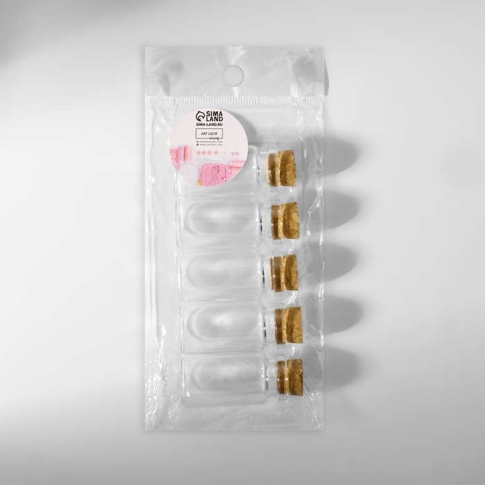 Баночки для хранения бисера, d = 2 × 4 см, 5 шт Баночки для хранения бисера, d = 2 × 4 см, 5 шт