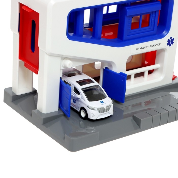 Парковка &laquo;Скорая&raquo;, подъёмный механизм, 1 машинка в комплекте, МИКС