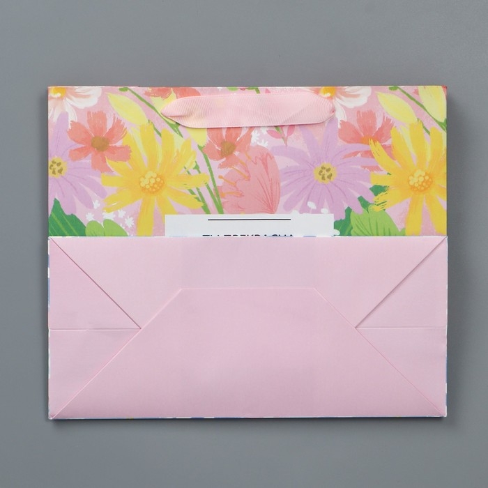 Пакет подарочный крафтовый с пластиковым окном, упаковка, &laquo;Ты прекрасна&raquo;, 24 х 20 х 11 см