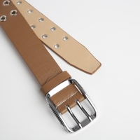 Ремень женский, ширина 4 см, люверсы, винт, пряжка металл, цвет бежевый Ремень женский, ширина 4 см, люверсы, винт, пряжка металл, цвет бежевый